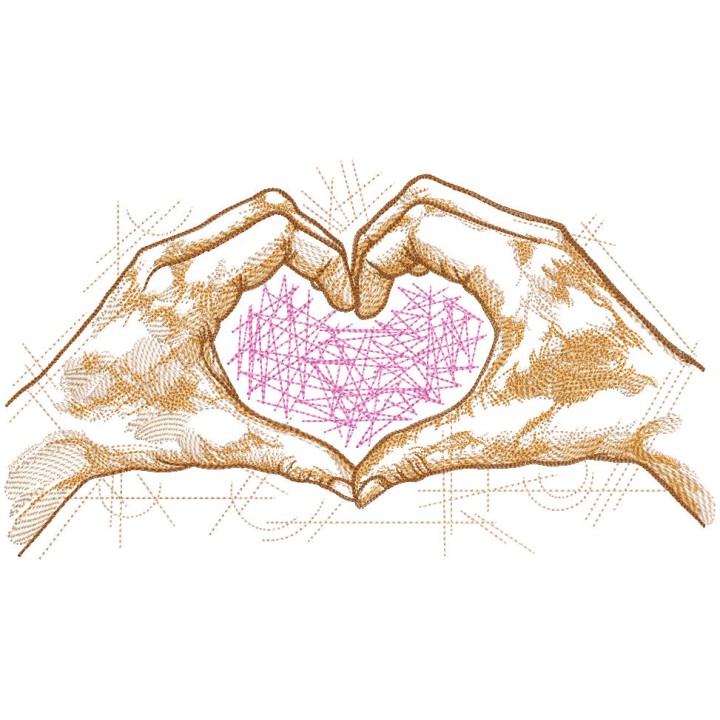 Hands Making Heart embroidery design - Embroidery Design