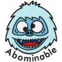 Abominable head embroidery design featuring detailed stitching pattern for embroidery machines