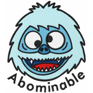 Abominable head embroidery design - Embroidery Design