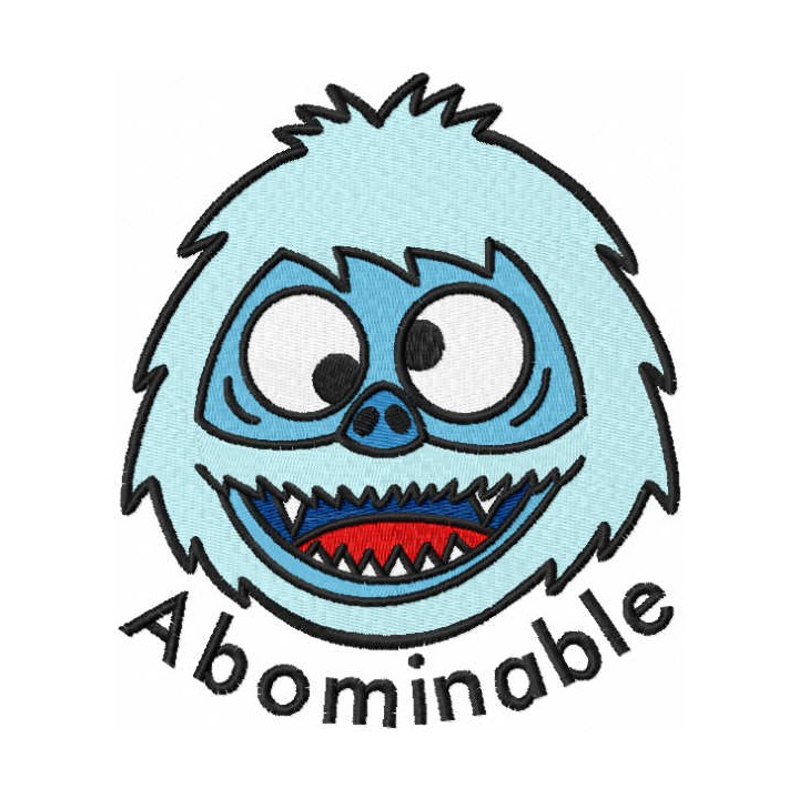 Abominable head embroidery design - Embroidery Design