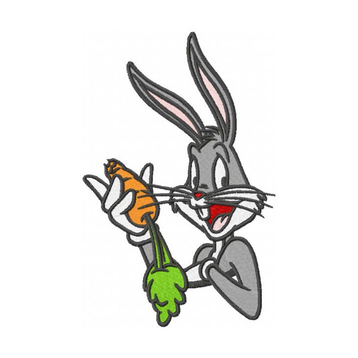 Bugs bunny love carrot embroidery design - Embroidery Design