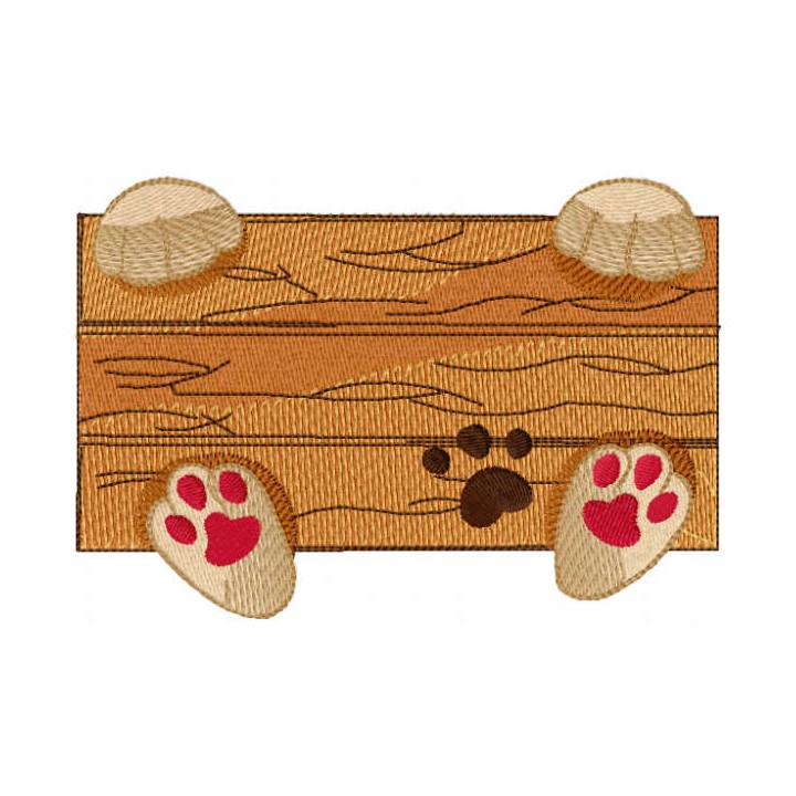 Four paws and board embroidery design - Embroidery Design