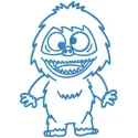 Abominable one color embroidery design preview showing monster stitching pattern
