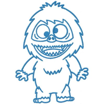 Abominable one color embroidery design preview showing monster stitching pattern