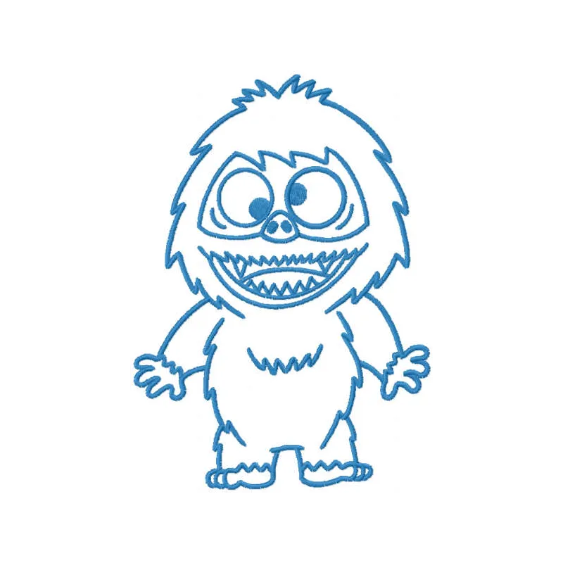 Abominable one color embroidery design preview showing monster stitching pattern