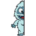 Abominable outside the door embroidery design preview showing monster stitching pattern