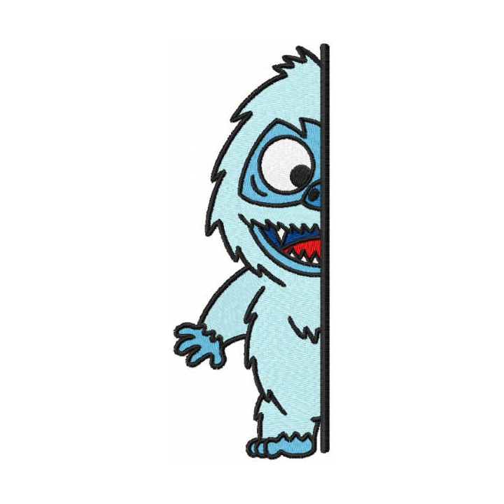 Abominable outside the door embroidery design - Embroidery Design