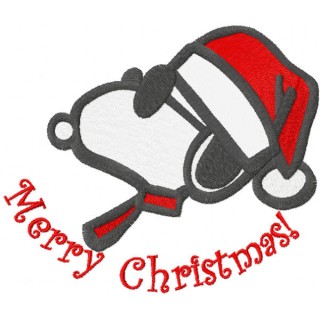 Merry Christmas Snoopy embroidery design - Embroidery Design