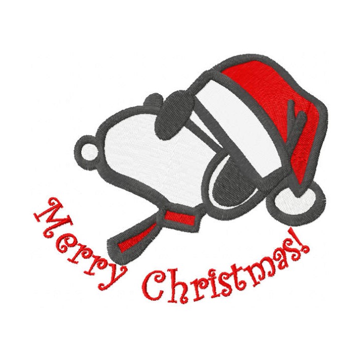 Merry Christmas Snoopy embroidery design - Embroidery Design