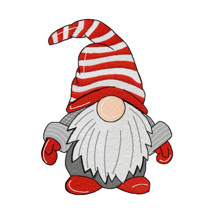 Christmas cute gnome embroidery design - Embroidery Design