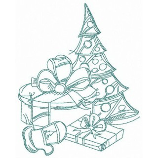 Small Christmas tree embroidery design - Embroidery Design