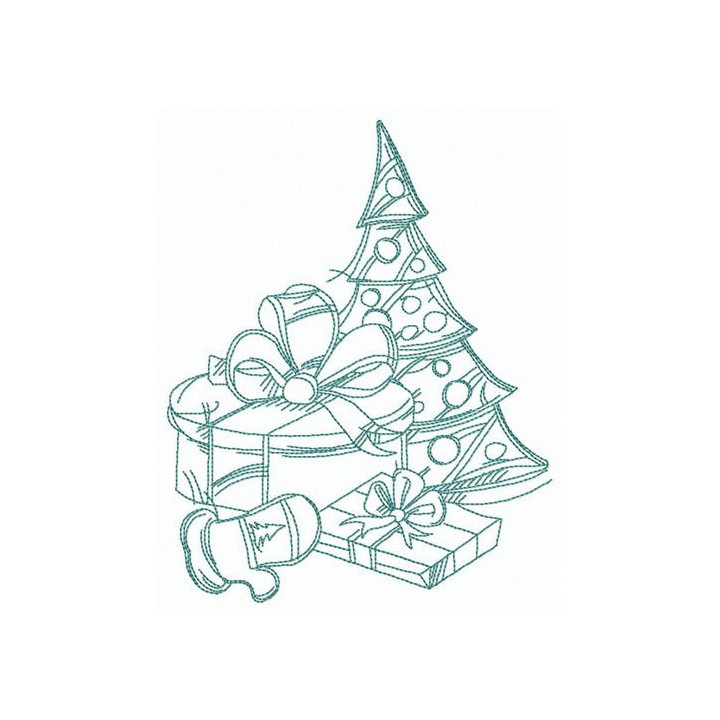 Small Christmas tree embroidery design - Embroidery Design