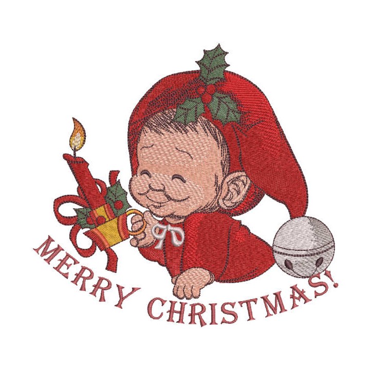 Merry Christmas Angel embroidery design - Embroidery Design