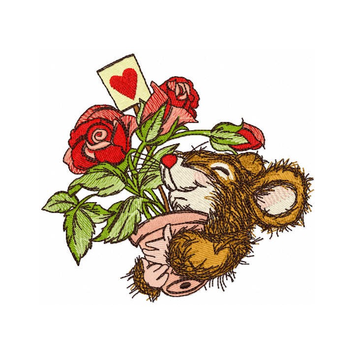 Favorite roses as a gift embroidery design - Embroidery Design