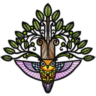 Forest stylish owl  embroidery design - Embroidery Design