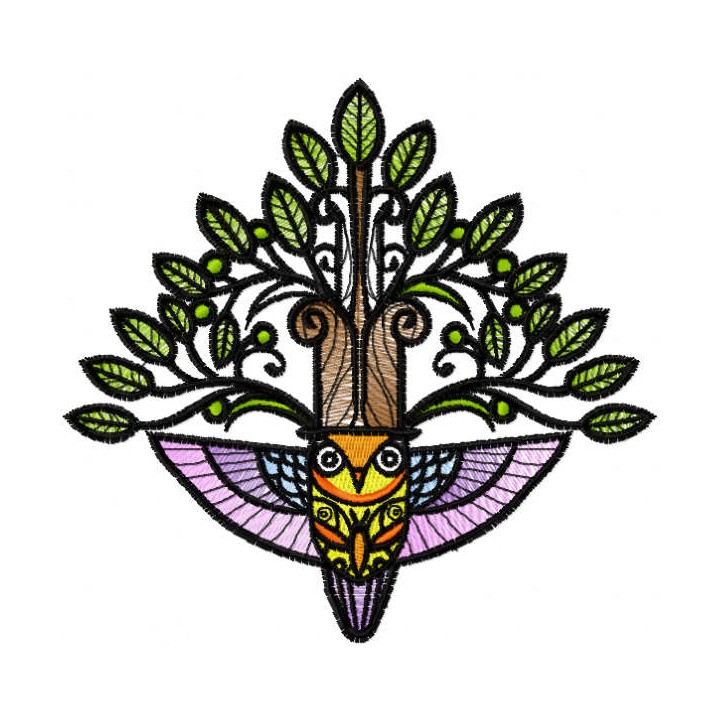 Forest stylish owl  embroidery design - Embroidery Design