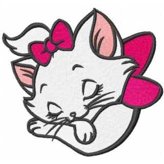 Sleeping cute Marie embroidery design - Embroidery Design