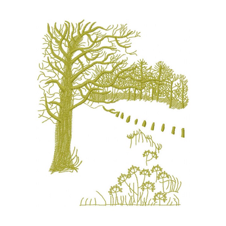 Autumn forest and field embroidery design - Embroidery Design