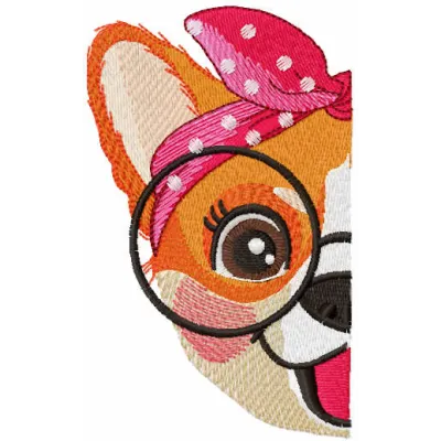 Love my glasses embroidery design featuring a cute dog wearing eyeglasses