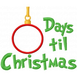 Christmas countdown embroidery design - Embroidery Design