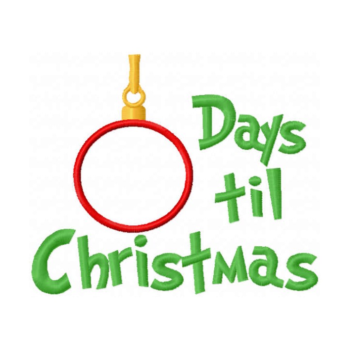 Christmas countdown embroidery design - Embroidery Design