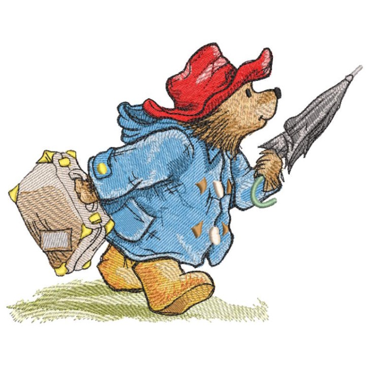 In a hurry vintage Bear embroidery design - Embroidery Design