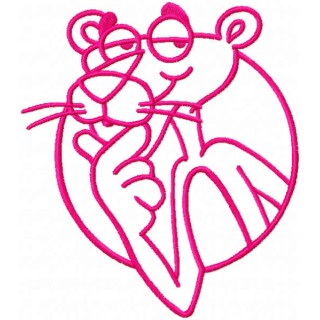 Pink Panther one colored embroidery design - Embroidery Design