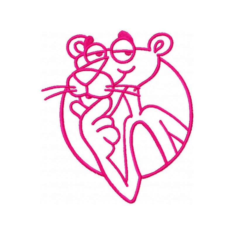 Pink Panther one colored embroidery design - Embroidery Design