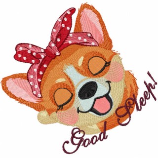 Good sleep corgi embroidery design - Embroidery Design