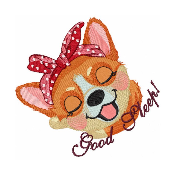 Good sleep corgi embroidery design - Embroidery Design