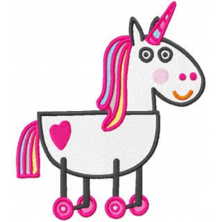 Rainbow toy horse embroidery design - Embroidery Design