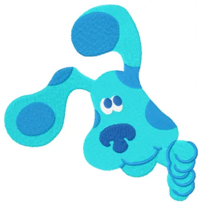 Blue Peeking Around Corner Stitching Pattern