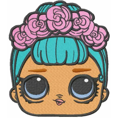 Lol Surprise doll face embroidery design - Embroidery Design