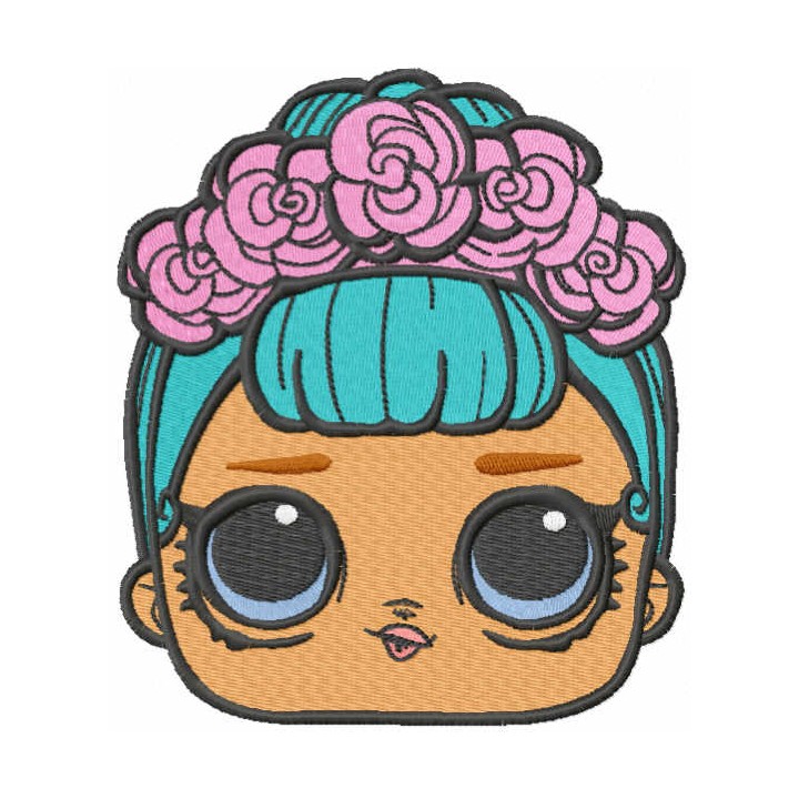 Lol Surprise doll face embroidery design - Embroidery Design