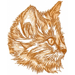 Red kitten sketch embroidery design - Embroidery Design