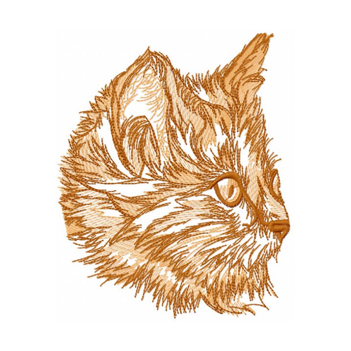Red kitten sketch embroidery design - Embroidery Design