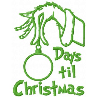 Grinch countdown embroidery design - Embroidery Design