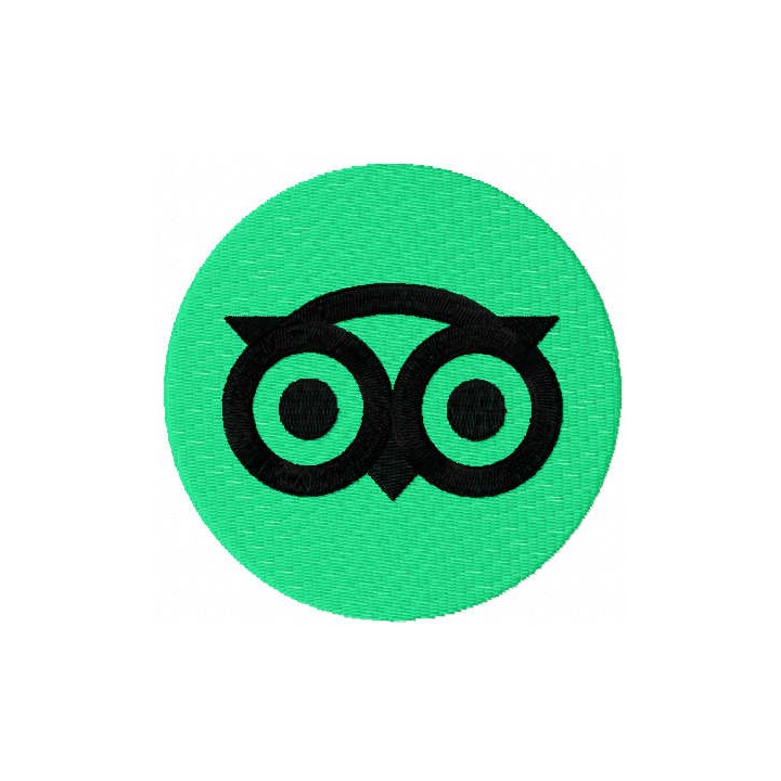 Tripadvisor round logo embroidery design - Embroidery Design