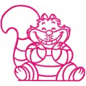 Whimsical Pink Cheshire Cat Stitching Pattern