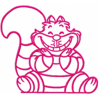 Pink Cheshire Cat embroidery design - Embroidery Design