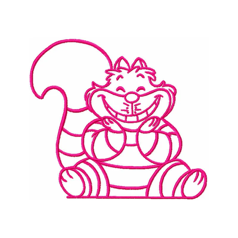 Whimsical Pink Cheshire Cat Stitching Pattern