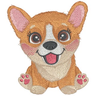 Corgi puppy embroidery design - Embroidery Design