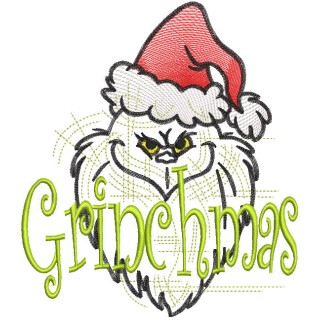 Grinchmas Christmas sketch embroidery design - Embroidery Design