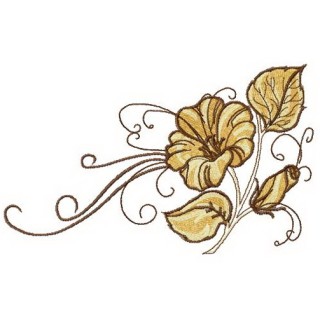 Cute composition with morning glory embroidery design - Embroidery Design