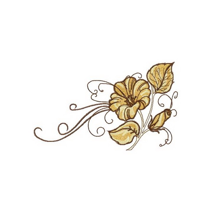 Cute composition with morning glory embroidery design - Embroidery Design