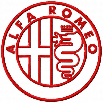 Alfa Romeo Logo Embroidery Design - Racing Spirit Motif