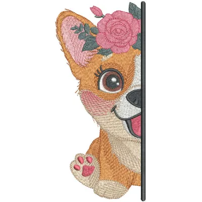 I'm in the game embroidery design featuring a dog motif for stitching on garments