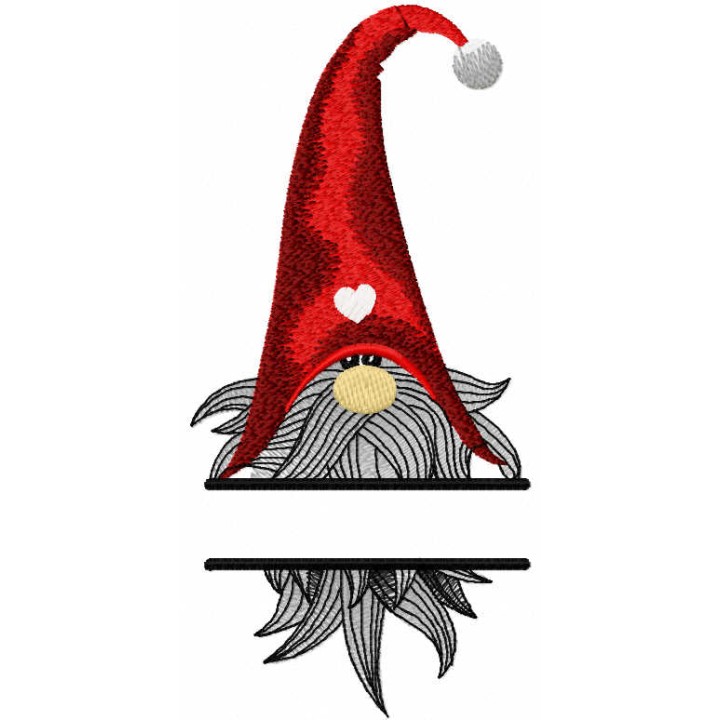 Christmas dwarf monogram embroidery design - Embroidery Design