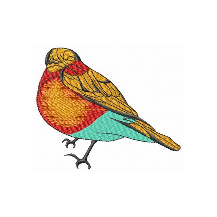 Small bird hiding embroidery design - Embroidery Design