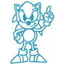Sonic the Hedgehog colored embroidery design preview showing stitched motif